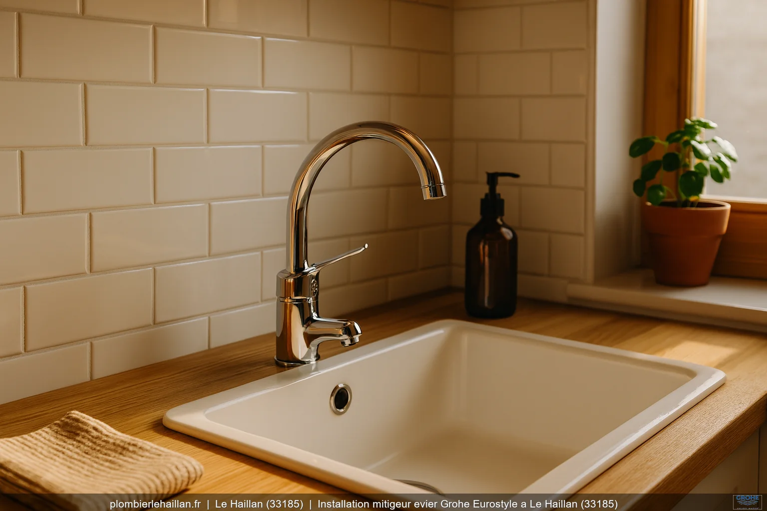 Installation mitigeur evier Grohe Eurostyle a Le Haillan (33185)